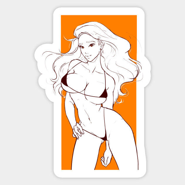 Lamborghini Evo Sexy Pin-up Sticker by Shellz-art